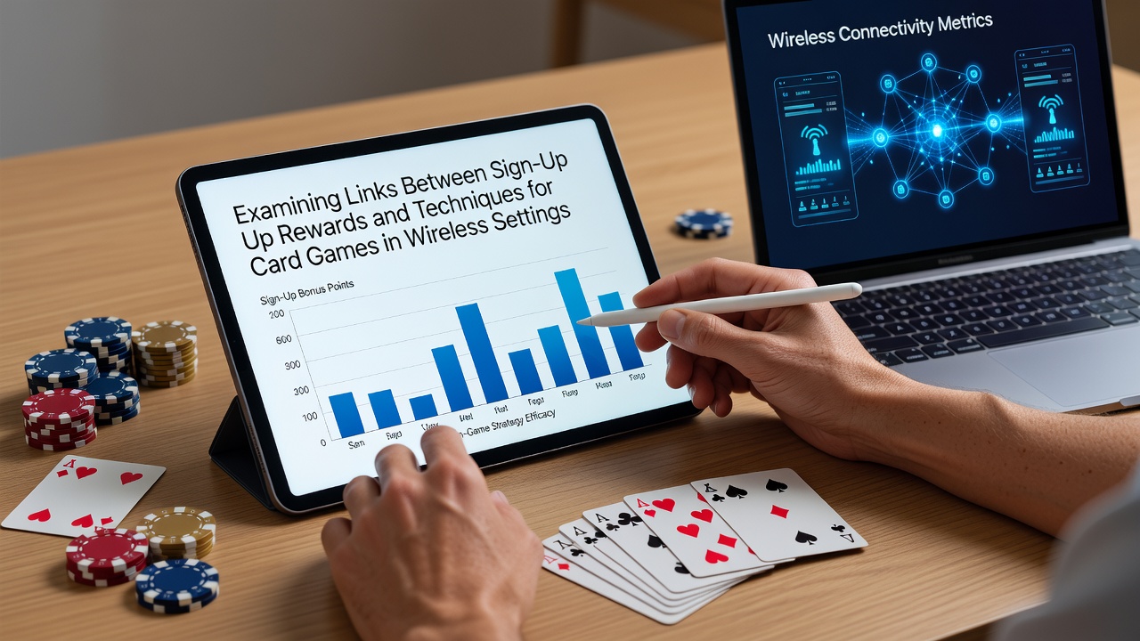 Mobile device displaying sign-up reward offers alongside a digital card game table interface
